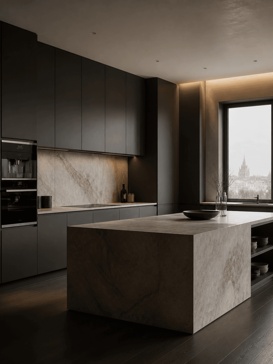 Кухня Casavelli с травертиновым островом